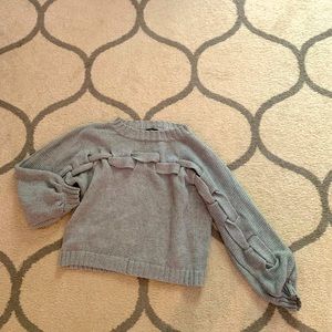 WOW Coutoure gray sweater with slip knot front. Super cute and comfy!